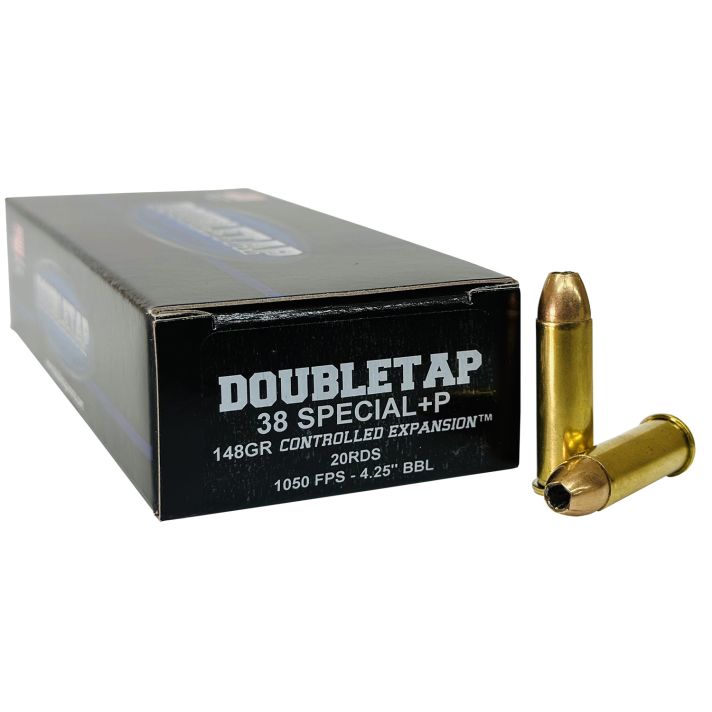 DoubleTap Ammunition 38SP148CE 38Special 148gr Controlled Expansion JHP 20 Per Box/50 Case