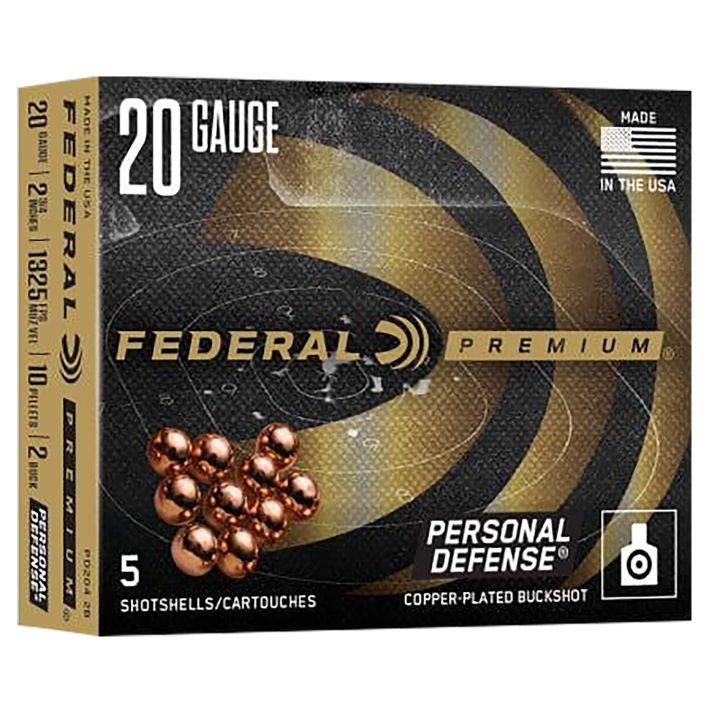 Federal PD2042B Premium20Gauge 2.75" 2BuckShot 5 Per Box/10 Case