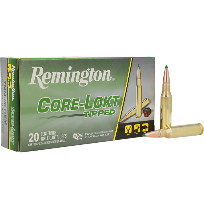 Remington Ammunition R20039 7mm-08Rem 140gr Core-Lokt Tipped 20 Per Box/10 Case