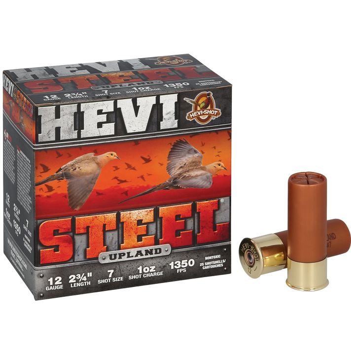 HEVI-Shot HS61227Upland 12Gauge 2.75" 1oz 7Shot 25 Per Box/10 Case