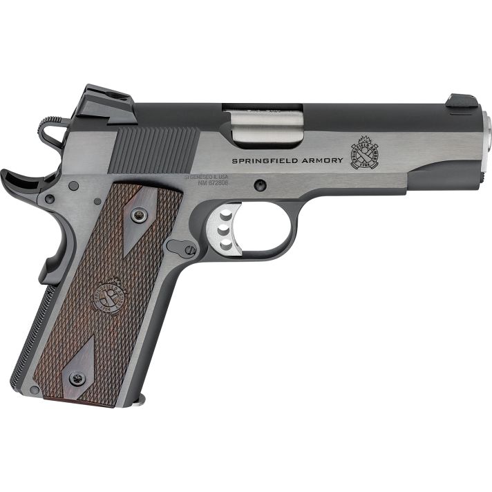 Springfield Armory PX9417 1911 Garrison 9mm Luger 9+1 4.25" Stainless Match Grade Barrel, Blued Serrated Carbon Steel Slide & Frame w/Beavertail, Thinline Wood Grip, 2 Mags/Case
