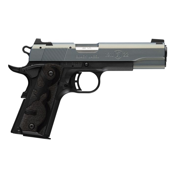 Browning 051899490 1911-22 Black Label Full Size Frame 22 LR 10+1 4.25" Matte Stainless Steel Barrel, Northern Lights Cerakote Serrated Steel Slide, Matte Black Polymer Frame w/Beavertail