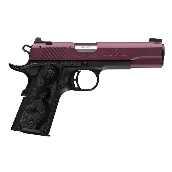 Browning 051061490 1911-22 Black Label Full Size Frame 22 LR 10+1 4.25" Matte Stainless Steel Barrel, Black Cherry Cerakote Serrated Steel Slide, Matte Black Polymer Frame w/Beavertail