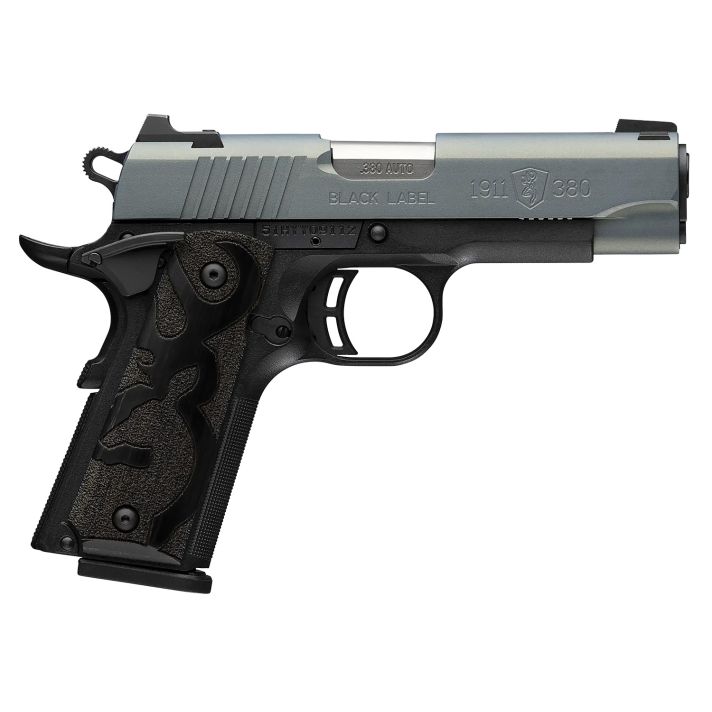 Browning 051993492 1911-380 Black Label Compact Frame 380 ACP 8+1 3.63" Matte Stainless Steel Barrel, Northern Lights Cerakote Serrated Steel Slide, Matte Black Polymer Frame w/Beavertail