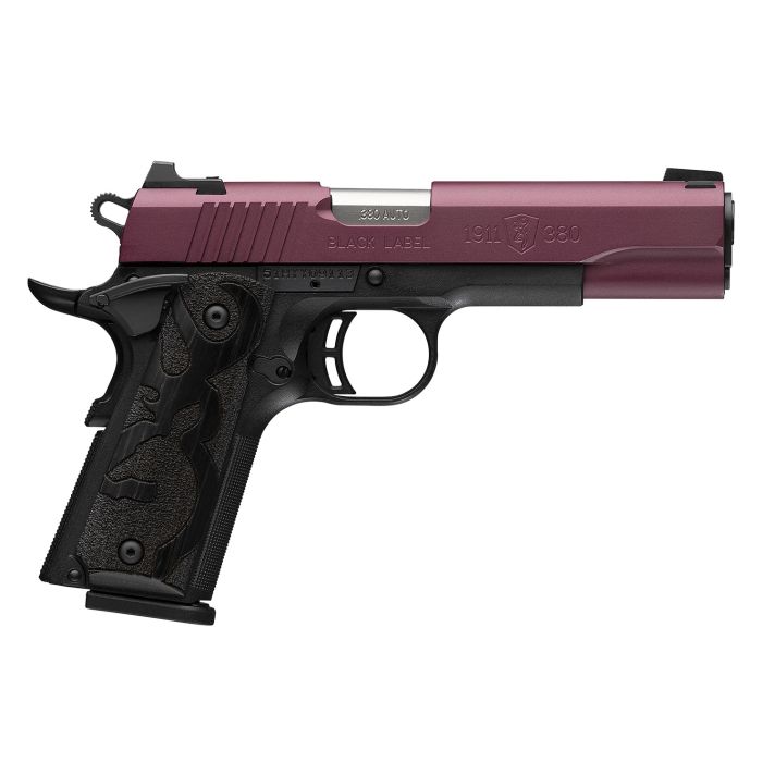 Browning 051994492 1911-380 Black Label Full Size Frame 380 ACP 8+1 4.25" Matte Stainless Steel Barrel, Black Cherry Cerakote Serrated Steel Slide, Matte Black Polymer Frame w/Beavertail