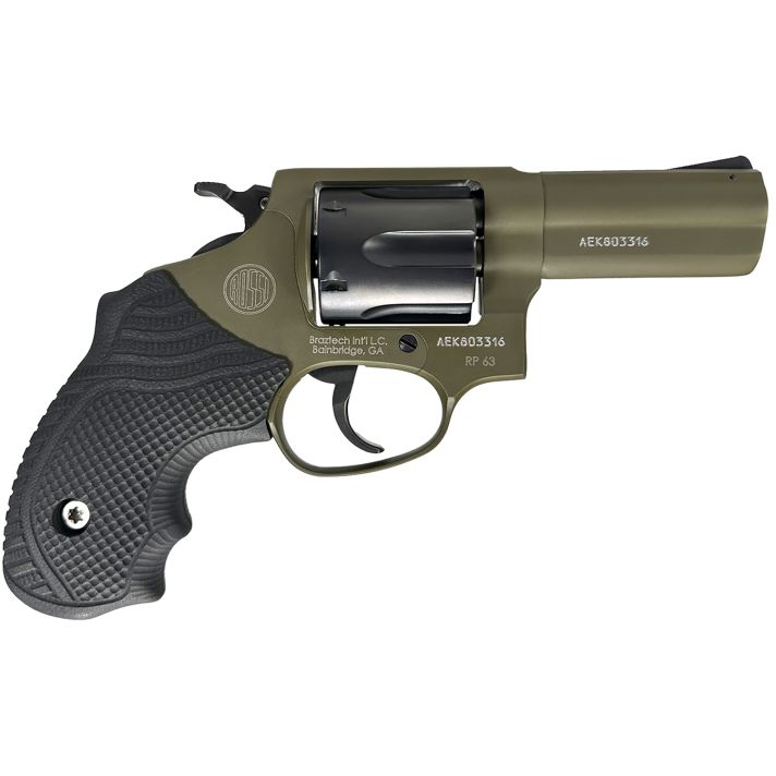 Rossi 2RP631FLOK RP63Small Frame 357 Mag/38 Special +P 6rd 3" Sniper Green Cerakote Stainless Steel Barrel, Satin Stainless Cylinder, Sniper Green Cerakote Stainless Steel Frame, Black LOK Grip