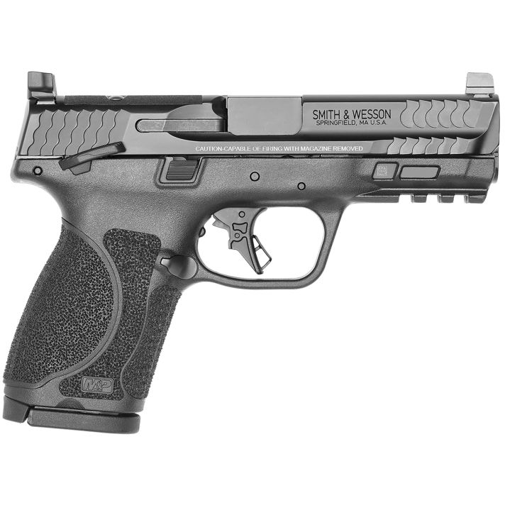 Smith & Wesson 14099 M&P M2.0 *MA Compliant Compact 9mm Luger 10+1 4" Black Armornite Stainless Steel Barrel, Black Cerakote Optic Cut/Serrated Stainless Steel Slide & Polymer Frame w/Picatinny Rail