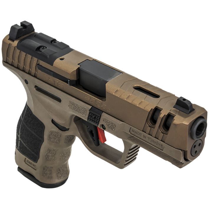 SAR USA SAR9CG3BR SAR9 C Gen3 Compact Frame 9mm Luger 15+1 4" Black Steel Barrel, Bronze Steel Optic Ready/Ported/Serrated Slide, Bronze Polymer Frame w/Picatinny Rail, Interchangeable Backstrap Grip