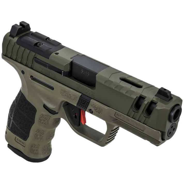 SAR USA SAR9CG3OD SAR9 C Gen3 Compact Frame 9mm Luger 15+1 4" Black Steel Barrel, OD Green Cerakote Steel Slide, OD Green Polymer Frame w/Picatinny Rail, Black Interchangeable Backstrap Grip