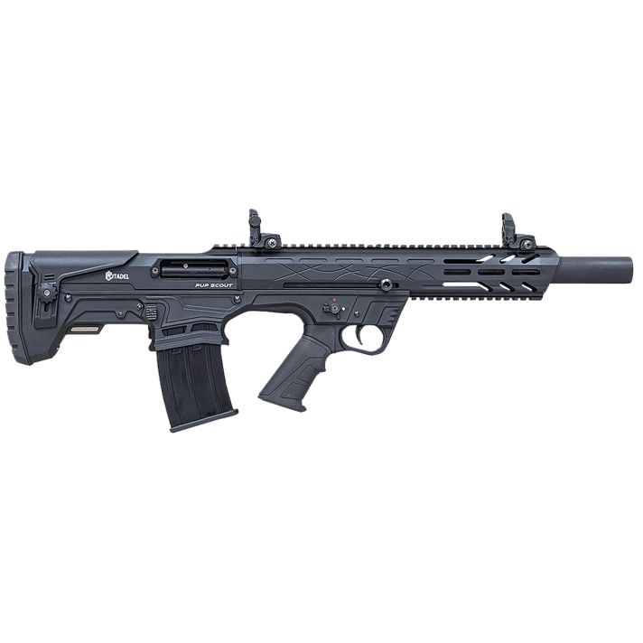 Citadel FRPS1218 Pup Scout12 Gauge Semi-Auto 3" 5+1 18.50" Black Steel Barrel, Black Picatinny Rail Aluminum Receiver, Picatinny Handguard, Black Adj Cheek Riser Synthetic Stock