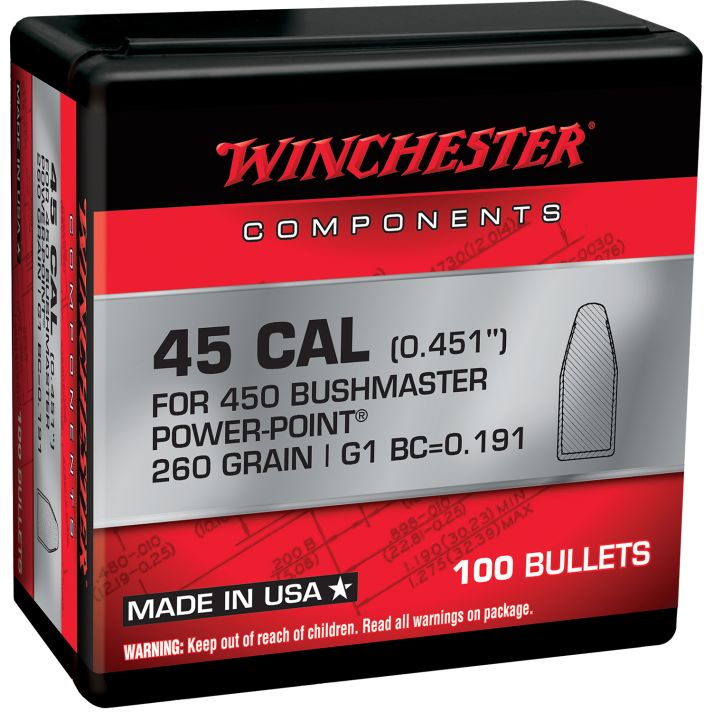 Winchester Ammo WB450P260X Power-Point450Bushmaster 260gr 100 Per Box/10 Case