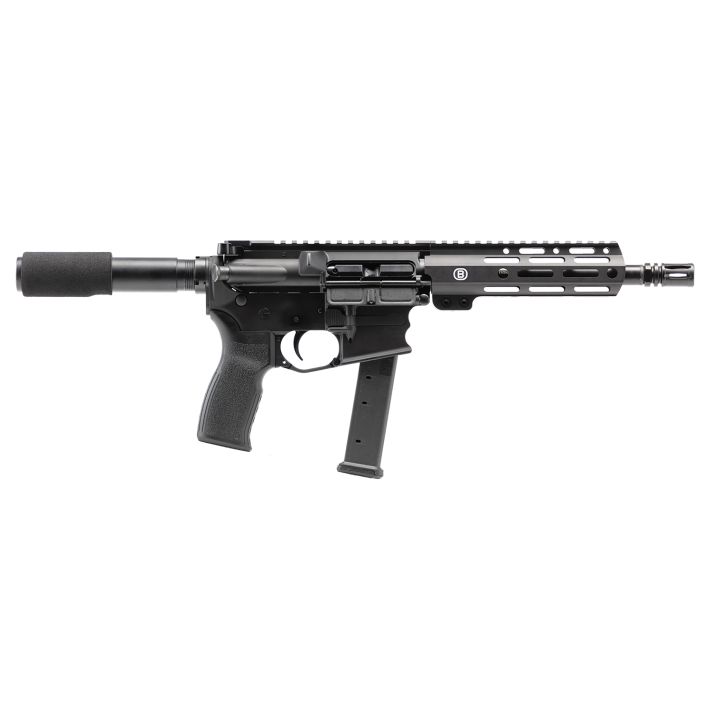 Bersa BAR9GL8BSC AR99mm Luger 27+1 8" Barrel, KAW Valley XL Compensator, Hard Coat Anodized Metal Finish, M-Lok Handguard, Magpul MOE+ Grip, Manual Safety