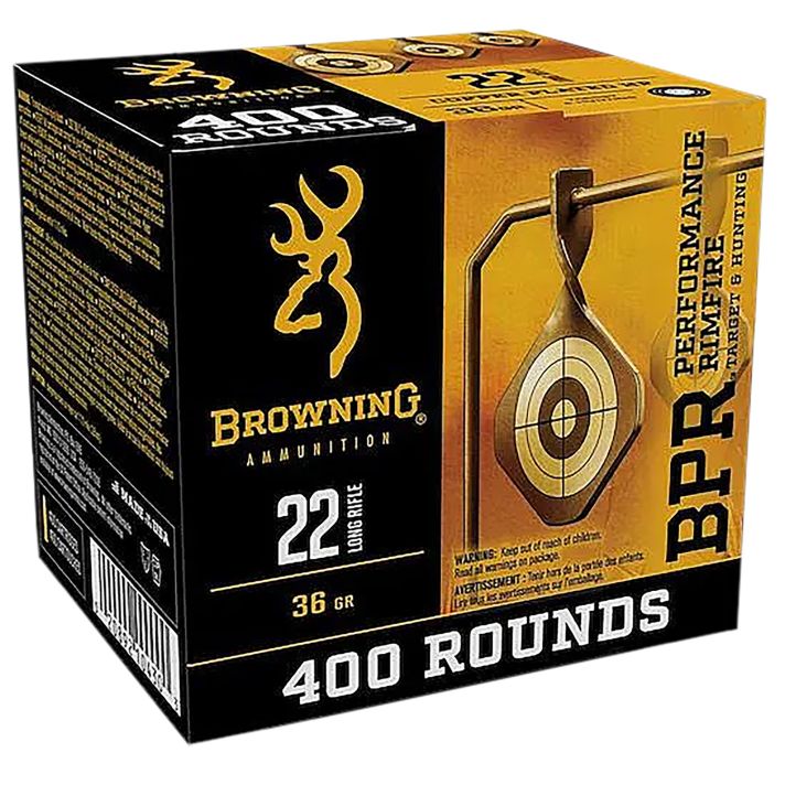 Browning Ammo B194122401 22LR 36gr Plated Hollow Point 400 Per Box/4 Case