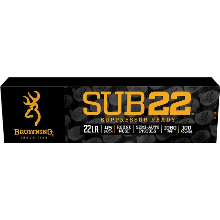 Browning Ammo B194122102 Sub2222LR 45gr Round Nose 100 Per Box/20 Case