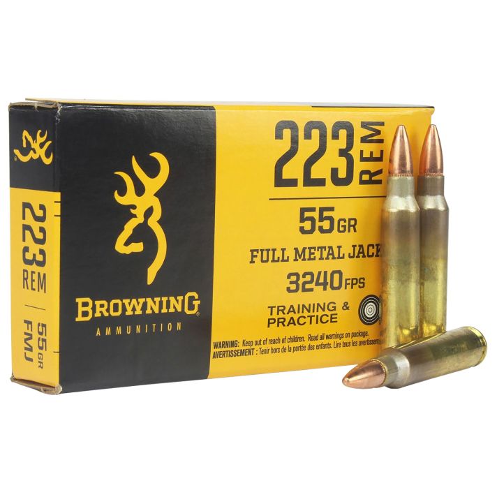 Browning Ammo B192802231 223Rem 55gr Full Metal Jacket 20 Per Box/50 Case
