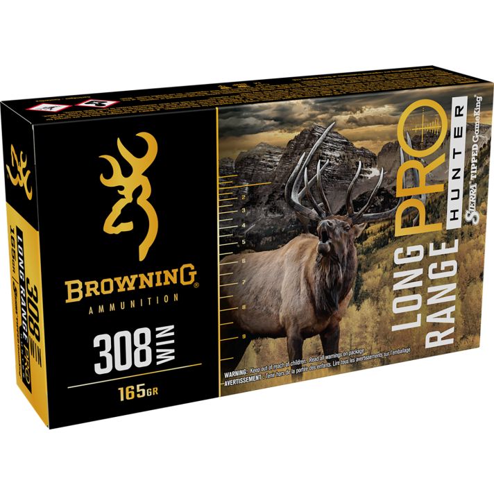 Browning Ammo B192503082 Long Range Pro308Win 165gr 20 Per Box/10 Case