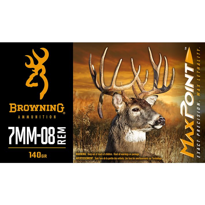 Browning Ammo B192107082 Max Point7mm-08Rem 140gr 20 Per Box/10 Case