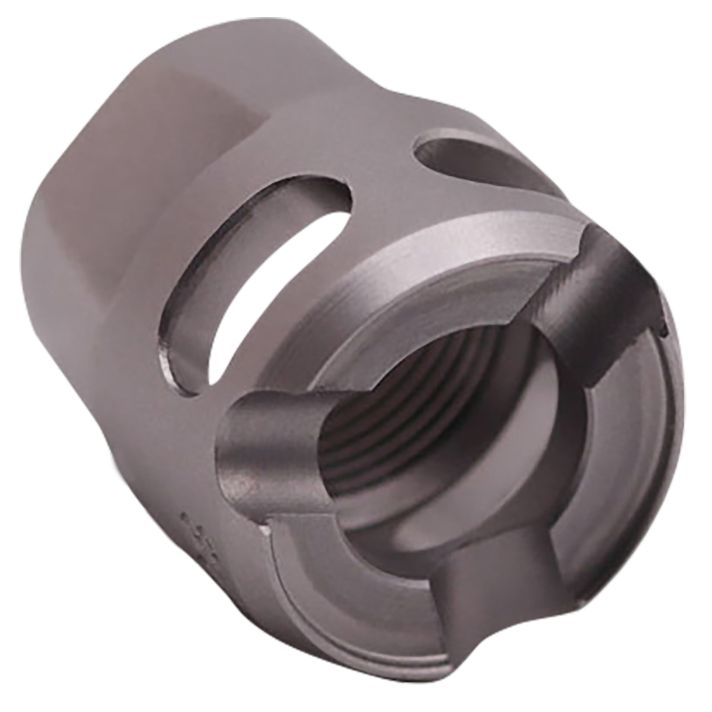 True Precision Inc TPYMICROSS Micro Compensator Y-Type Satin Stainless 416R Stainless Steel 1/2"x28 Threads 9mm/380 ACP