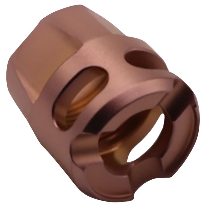 True Precision Inc TPYMICROC Micro Compensator Y-Type Copper 416R Stainless Steel 1/2"x28 Threads 9mm/380 ACP