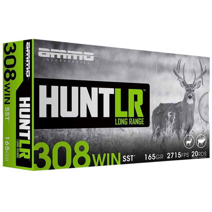 Ammo Inc 308165SSTA20 Hunt Long Range 308Win 165gr Super Shock Tip 20 Per Box/10 Case