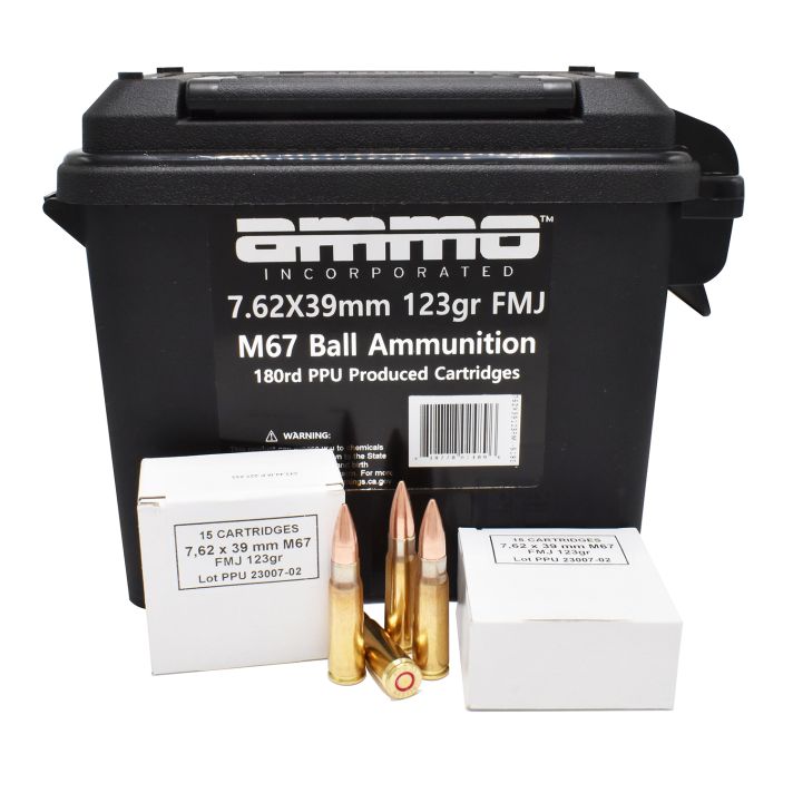 Ammo Inc 762X39123FMJ-B180 Incorporated7.62x39mm 123gr Full Metal Jacket/180rds