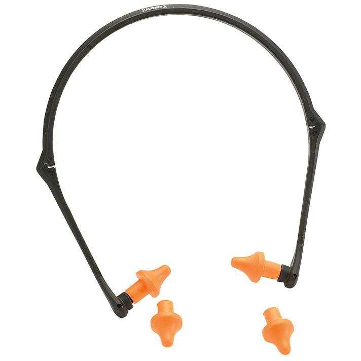 Browning 12686 Banded EarplugsPlastic 22 dB Folding Black/Orange