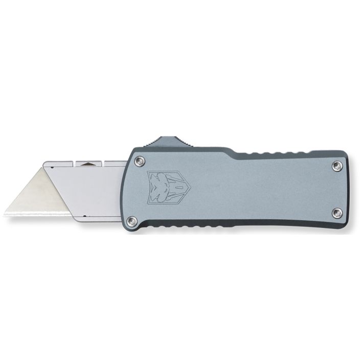 CobraTec KnivesUtilityOTF 3.38" Gray Aluminum Handle