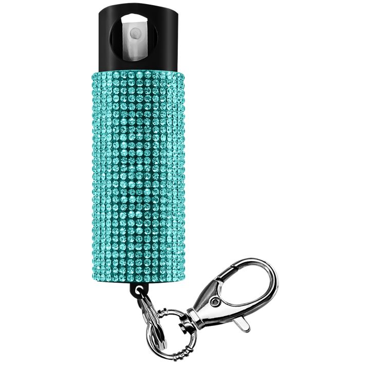 SKYLINE USA INC PSGDBOTL Pepper Spray Bling-It-On 18% OC/UV Dye Range 16ft 0.50oz Teal Includes Keychain