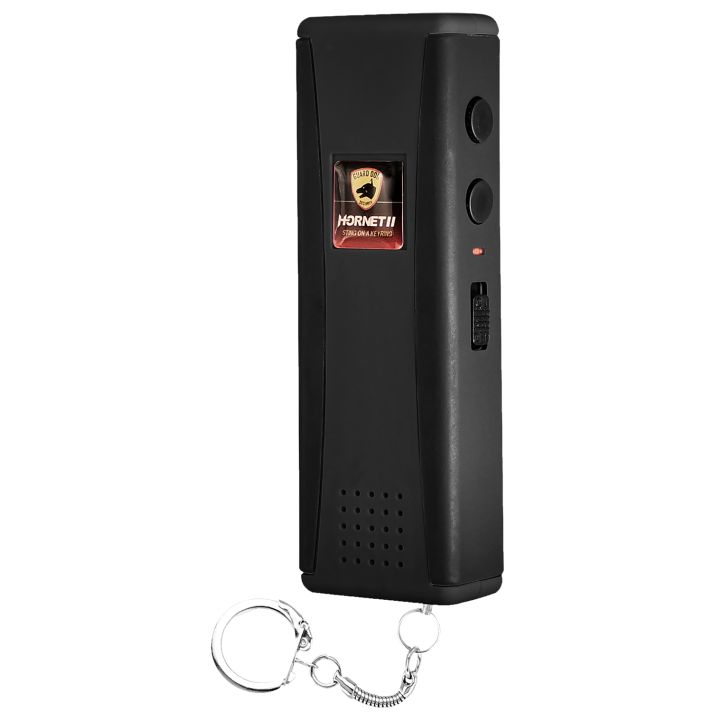 SKYLINE USA INC SGGDH2HVBK Stun Gun Hornet 2 Black Features Flashlight/Alarm Includes Keychain/Siren Alarm/USB Charger