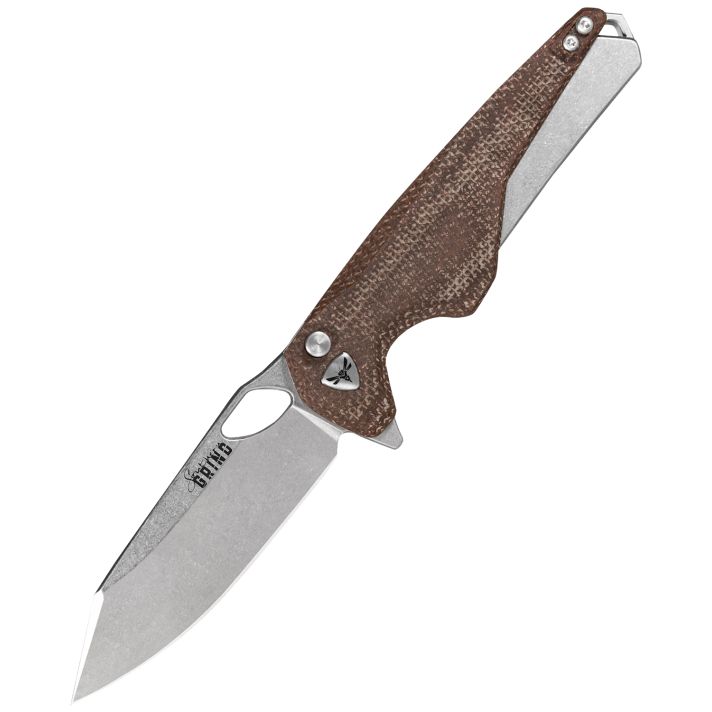 Southern Grind SG13400025 Hornet3.30" Folding Sheepsfoot Plain Stonewashed CPM MagnaCut Steel Blade, 4.30" Natural Micarta Handle