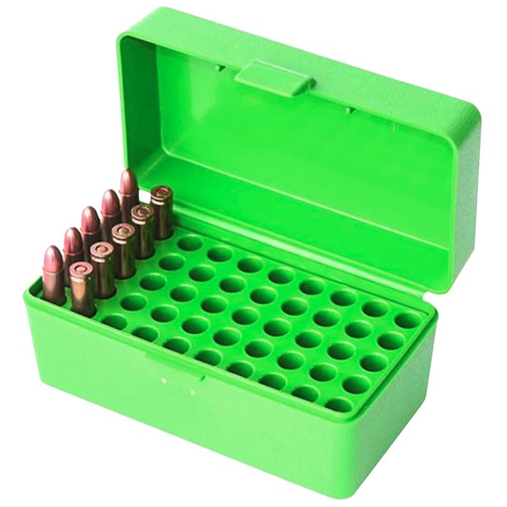 MTM Case-Gard 22HORN10 Ammo Box Flip-Top 22Hornet Green 50rd