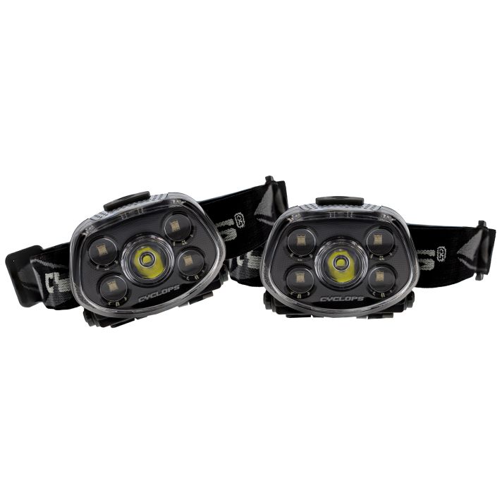 Cyclops CYC-HLFXP-2PK Force XP LED HeadlampBlack 3.2/5.5/15/350 Lumens Red/Green Cree LED