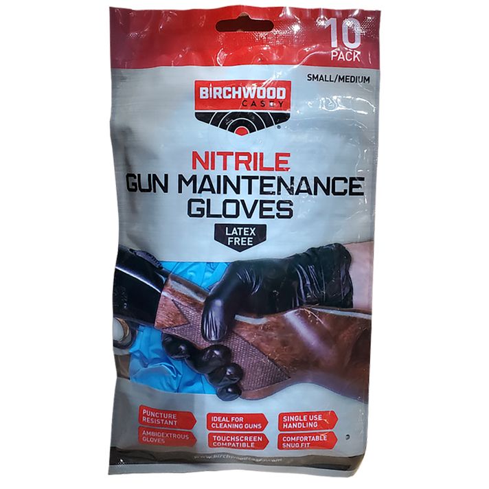 Birchwood Casey NGLVS-M NitrileBlack Sm/Med 10 Pack
