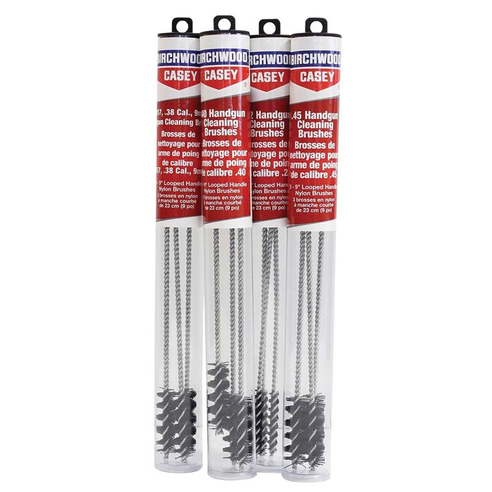 Birchwood Casey 41210 Cleaning Brushes Handgun Looped 9mm/357/38/380 9" Nylon 3 Pack