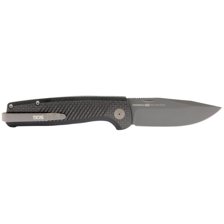 S.O.G SOGTM1006BX Terminus SJ LTE 2.90" Folding Plain Black TiNi S35VN SS Blade, Graphite Textured G10 Handle