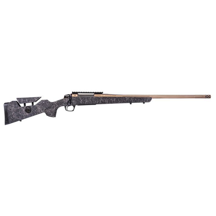 CVA CR3959F Cascade Long Range Hunter Full Size 6.5 PRC 24" Smoked Bronze Cerakote Steel Threaded Barrel, Black w/Smoked Bronze Web Synthetic Stock