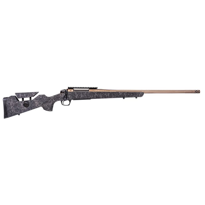CVA CR3960F Cascade Long Range Hunter Full Size 7mm Rem Mag 24" Smoked Bronze Cerakote Steel Threaded Barrel, Black w/Smoked Bronze Web Synthetic Stock