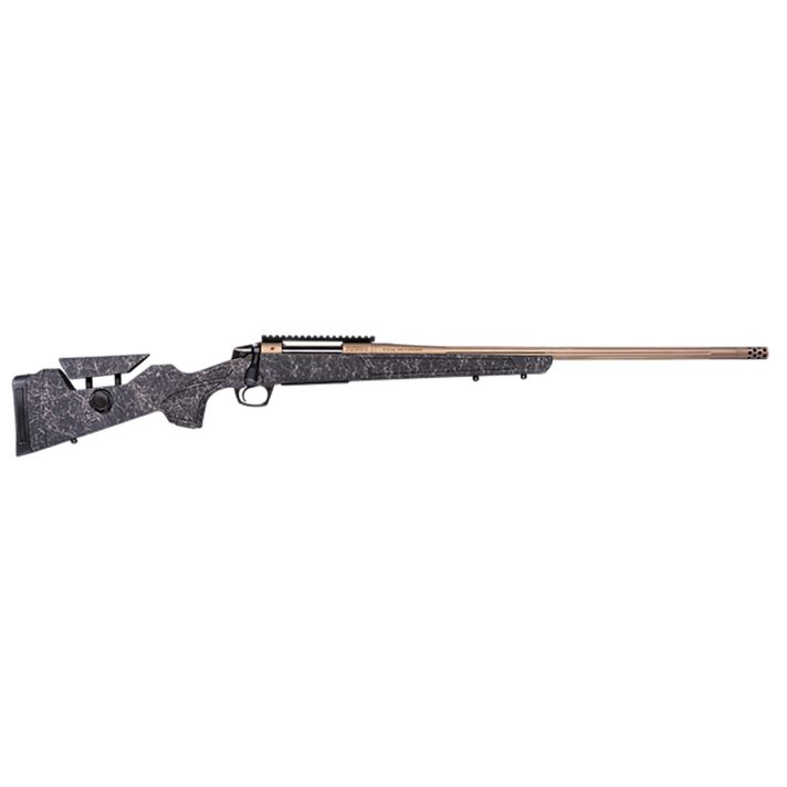 CVA CR3967F Cascade Long Range Hunter Full Size 300 PRC 26" Smoked Bronze Cerakote Steel Threaded Barrel, Black w/Smoked Bronze Web Synthetic Stock