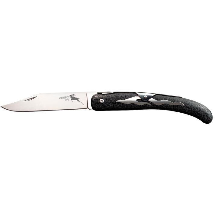 Cold Steel CS20KJZ Kudu Lite 4.25" Folding Clip Point Plain Satin 5Cr15MoV SS Blade, 5.75" Black Textured Zy-Ex Handle