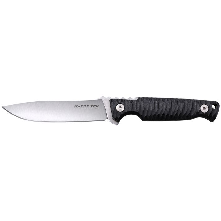 Cold Steel CSFX4RZR Razor TekEDC 4" Fixed Clip Point Plain Satin 4116 Krupp SS Blade, 4" Black Textured