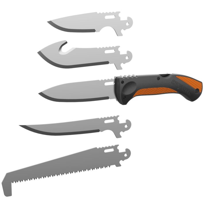 Cold Steel CSCCFLDKIT Click-N-Cut Field Kit Includes Caper Blade, Skinning Blade w/Gut Hook, General Purpose Blade, Boning blade, Bone Saw, Handle & Case