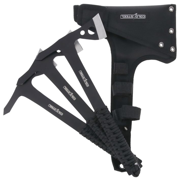 Cold Steel CSTH175AX3PK Throwing Axes1.75" Black Oxide 420 Stainless Steel Blade Paracord Wrap Handle Set of 3