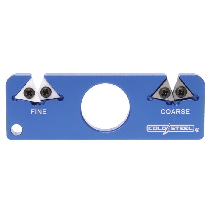 Cold Steel CSKS21CC Dual Edge Pocket Knife Sharpener Blue Aluminum, Carbide/Ceramic Sharpener, Coarse/Fine Blue