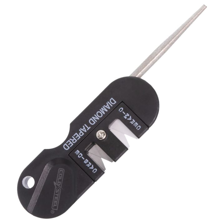Cold Steel CSKS31SCDR 3-In-1 Knife Sharpener Black Carbide/Ceramic Sharpener, Coarse/Fine