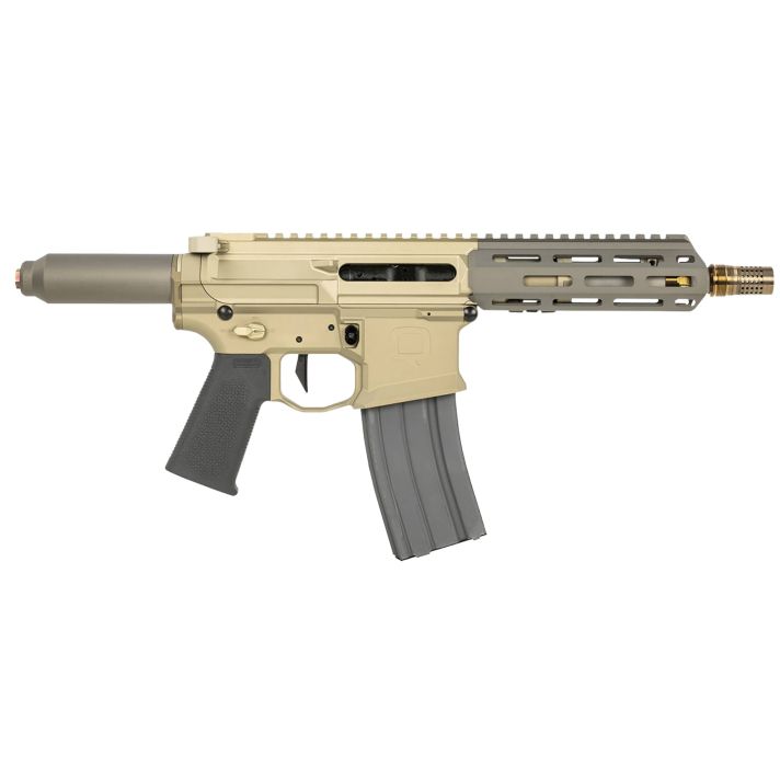 Q LLC HB55610INPISTOLNB Honey Badger223 Rem/5.56 NATO 10" Black Threaded Barrel, M-LOK Handguard, Black Anodized Aluminum Picatinny Rail Receiver, No Brace