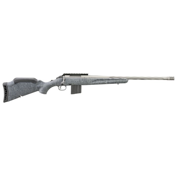Ruger 46906 American Rifle Gen II Full Size 350 Legend 5+1 20" Cobalt Cerakote Threaded Barrel, Picatinny Rail Steel Receiver, Gray Splatter Adjustable Synthetic Stock