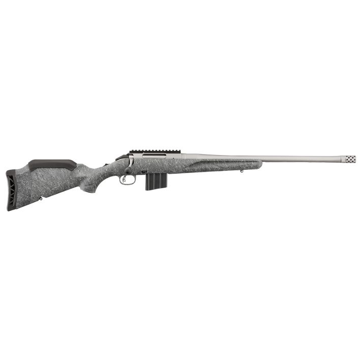 Ruger 46907 American Rifle Gen II Full Size 400 Legend 5+1 20" Cobalt Cerakote Threaded Barrel, Picatinny Rail Steel Receiver, Gray Splatter Adjustable Synthetic Stock