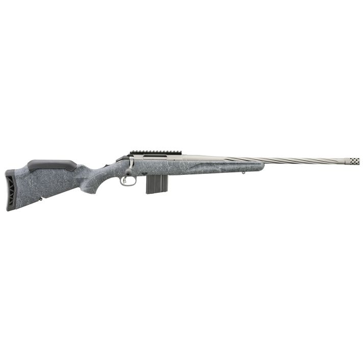 Ruger 46910 American Rifle Gen II Full Size 6mm ARC 10+1 20" Cobalt Cerakote Threaded Barrel, Picatinny Rail Steel Receiver, Gray Splatter Adjustable Synthetic Stock