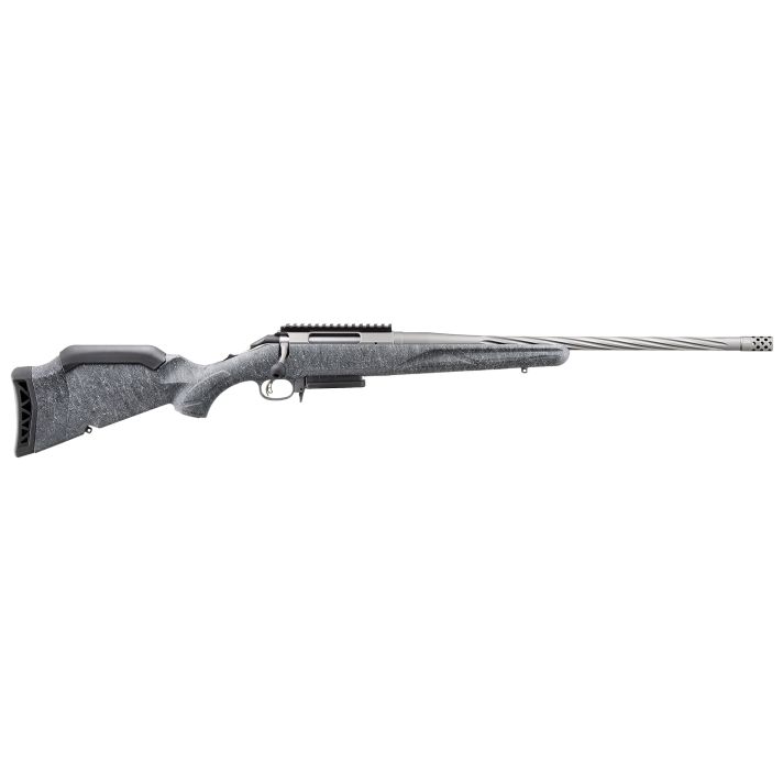 Ruger 46912 American Rifle Gen II Full Size 6mm Creedmoor 3+120" Cobalt Cerakote Threaded Barrel, Picatinny Rail Steel Receiver, Gray Splatter Adjustable Synthetic Stock