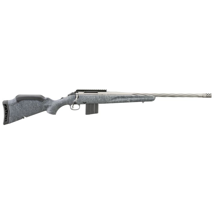 Ruger 46918 American Rifle Gen II Full Size 22 ARC 10+1 20" Cobalt Cerakote Threaded Barrel, Picatinny Rail Steel Receiver, Gray Splatter Adjustable Synthetic Stock